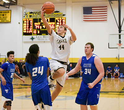 player going up for layup