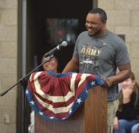 veteran at podium