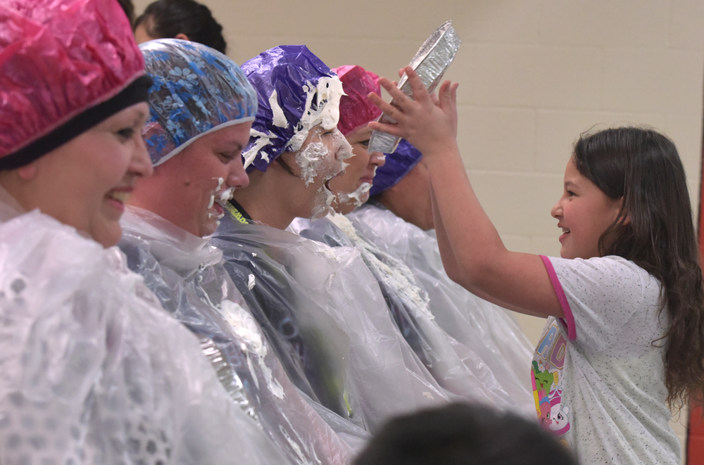 teachers getting hit with pies