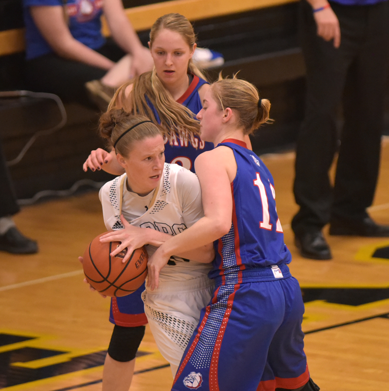 two players fighting for possession