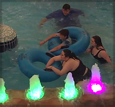 students in swimming pool