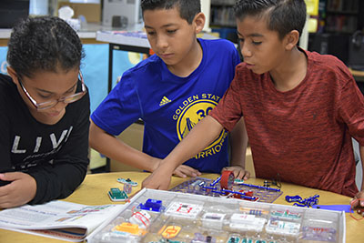 kids working on a game