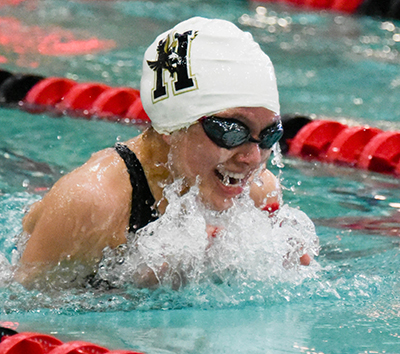 girl doing breast stroke