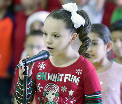 girl at microphone