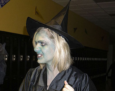 woman in witch costume