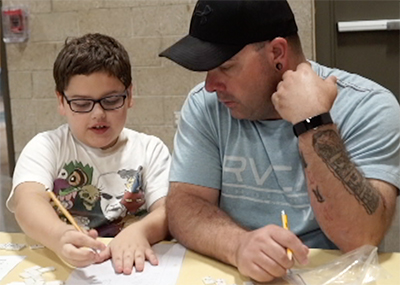 dad helping son with math