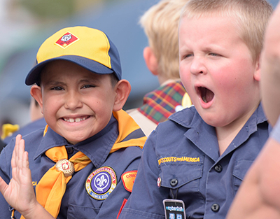 two boy scouts in parade