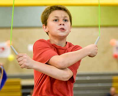 boy jumping rope