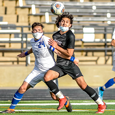 two players fighting for ball