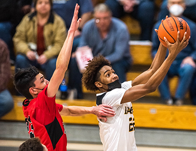 player going up for layup