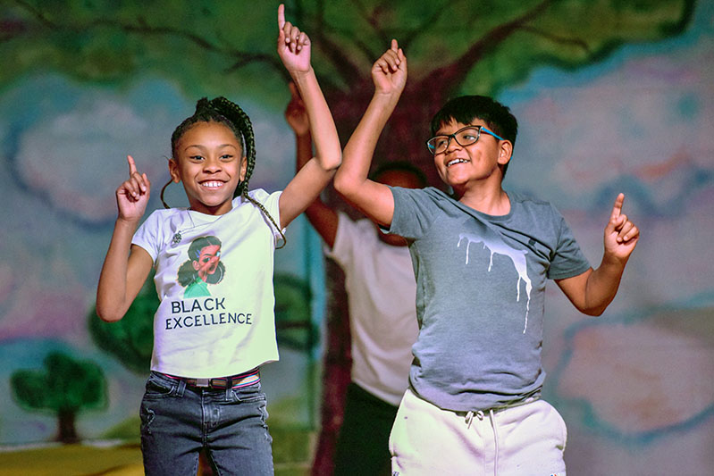 two students dancing