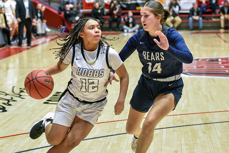 Two players in battle on the court