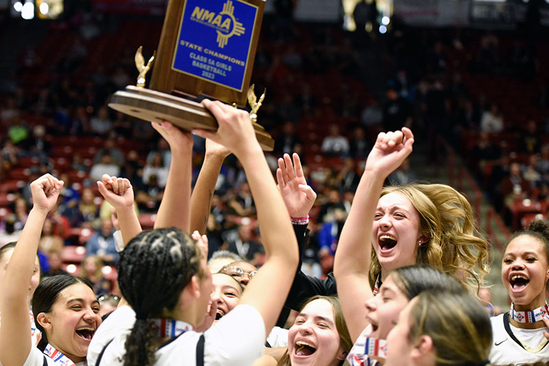 Celebration with Blue Trophy