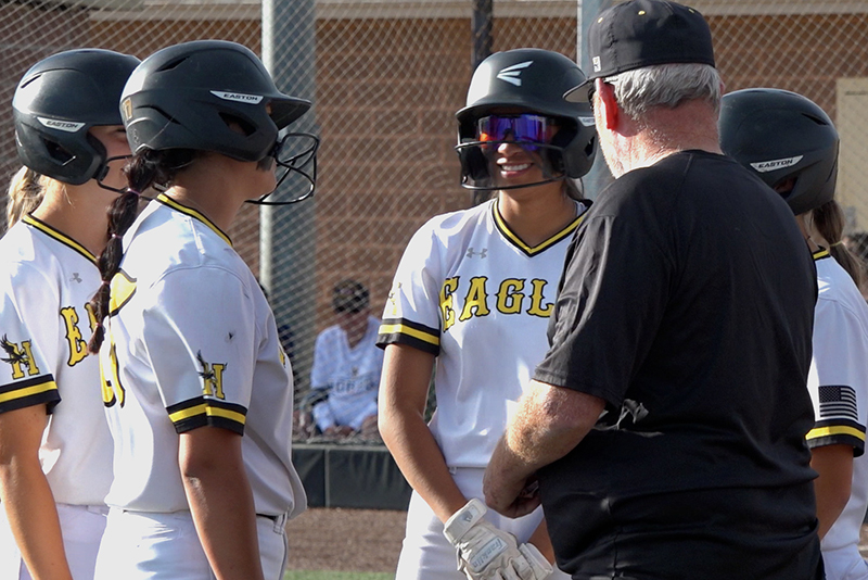 players talking to coach