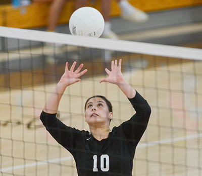 girl setting the ball