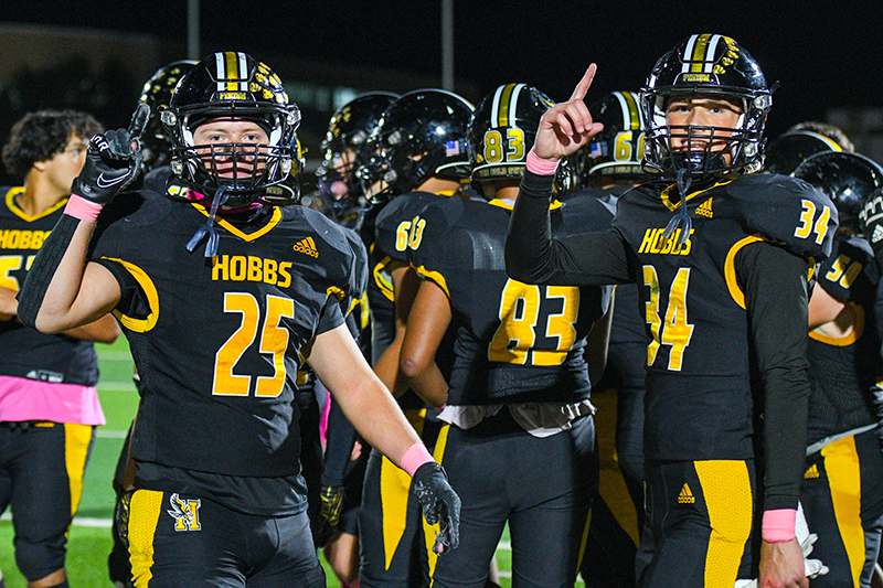 two football players celebrating